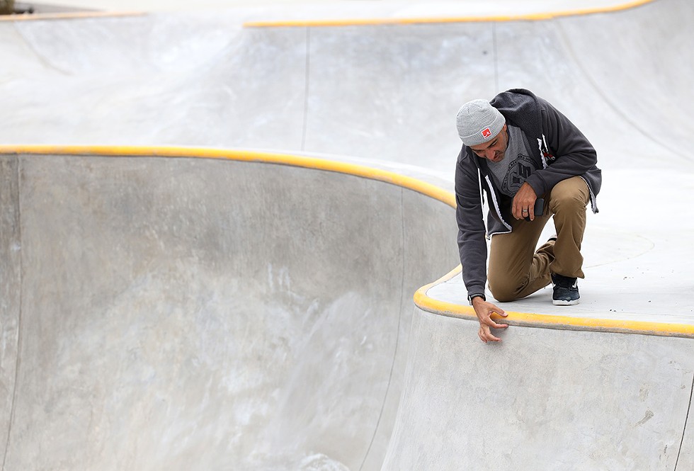 Kanten Russell takes his final walkthrough of the Roc City Skatepark on Thursday, Oct. 15. - PHOTO BY MAX SCHULTE