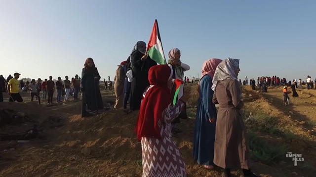 A screenshot from the documentary film "Gaza Fights for Freedom." - PHOTO PROVIDED