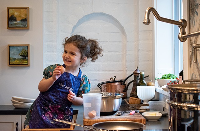 Now 3, Ada has been cooking with her parents since she was 2, and even has her own kitchen knife. - PHOTO BY JACOB WALSH