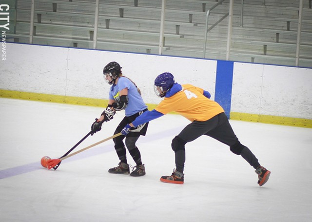 Bill Gray's Iceplex hosts a broomball league that attracts more than 70 players. - PHOTO BY KEVIN FULLER
