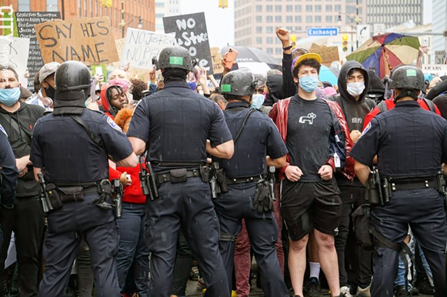 Protesters and police clashed in Rochester on May 30, 2020.