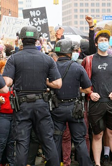 Protesters and police clashed in Rochester on May 30, 2020.