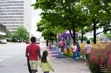 RENDERING COURTESY OF THE CITY OF ROCHESTER. - Plans for the Corridor of Play include interactive sidewalk games along Court Street.